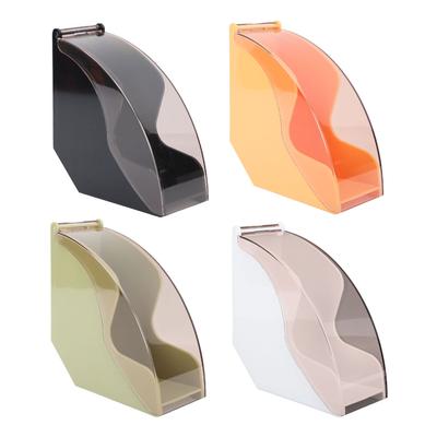 Fan Shape Storage Box with Dustproof Cover Compact Acrylic Filter Paper Holder Coffee Paper Containe