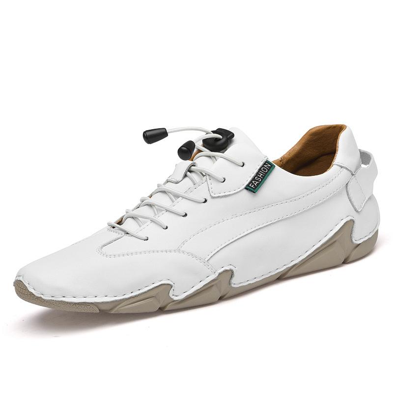 Chaussures de conduite respirantes pour hommes, nouvelles chaussures de printemps pour hommes, chaussures de mode pour hommes, chaussures décontractées en cuir pour hommes, chaussures en cuir blanches