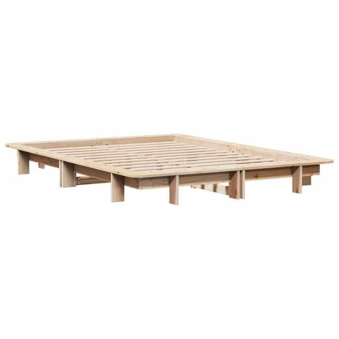 VidaXL Cadre de lit 120x190 cm Bois de pin massif, meuble de chambre à coucher, sommier, lit en bois 350677