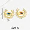 Exaggerated Alloy Diamond Women's Sun Devil Eye Earrings