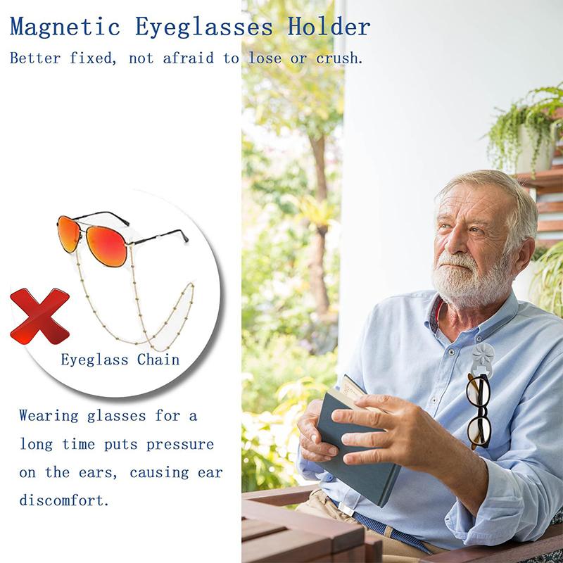 Silicone Magnetic Eyeglass Holder Keep Glasses Safe Magnetic Eyeglass Holders Upgraded Magnetic Suitable For Thick Clothes