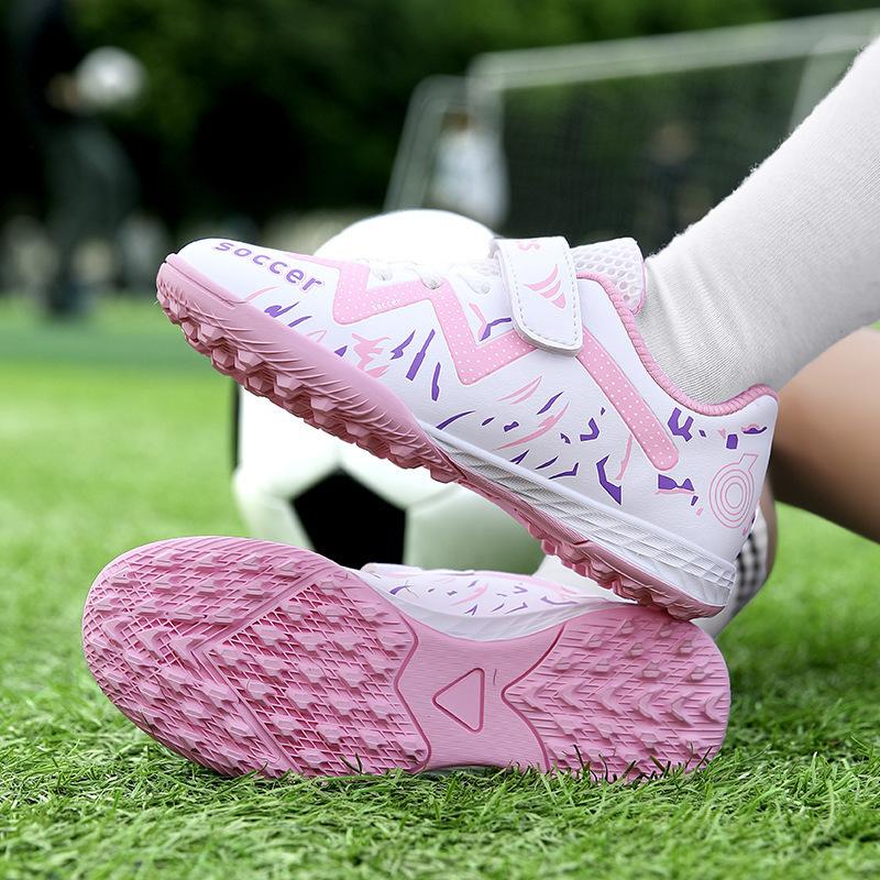 New Girls Velcro Football Shoes Girls Broken Nails Primary and Secondary School Students Training Competition Lightweight Sports Shoes