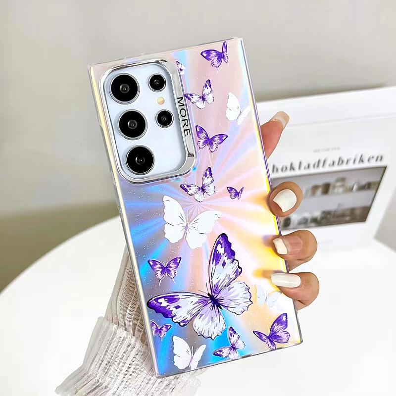 

Suitable for Samsung S24ultra Mobile Phone Case Imd Colorful S25plus Electroplated Laser A55 5G Protection Case S25ultra