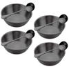 4Pcs Stainless Steel Golden Sauce Dish and 4Pcs Spoon for Appetizer Serving Tray Sauce Dishes Spice Plates Kitchen Supplies
