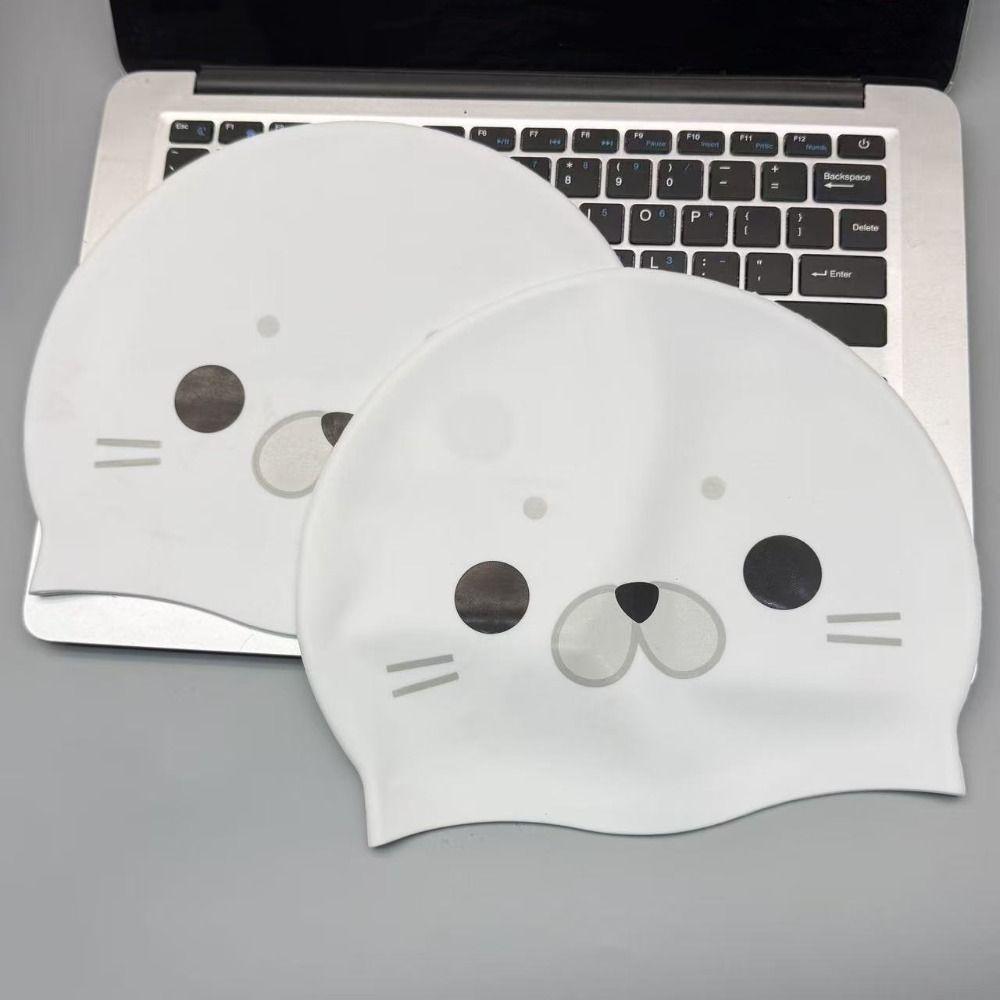 Waterproof Silicone Swimming Hat Ear Protection Cartoon Swim Cap Seal Swim Cap For Adults