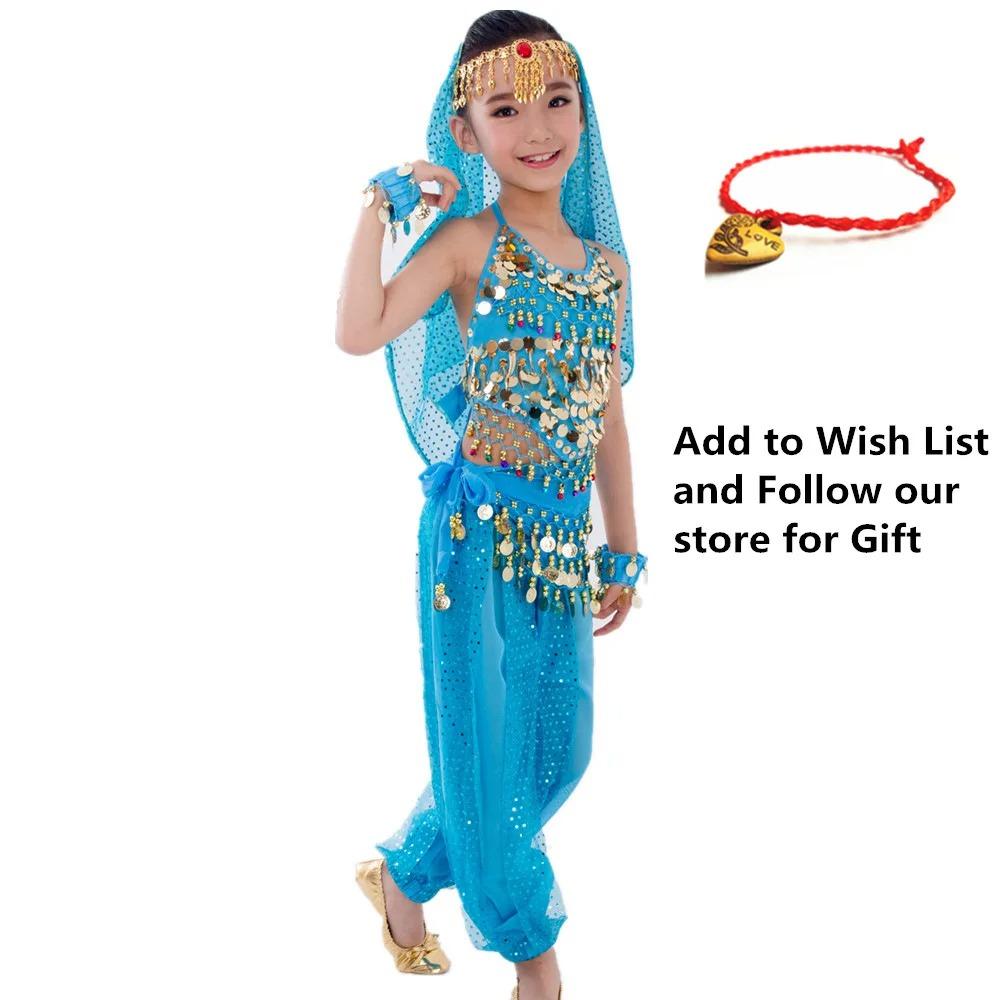 Ensemble Costumes de Danse du Ventre Enfants Danse Orientale Filles Danse du Ventre Inde Vêtements de Danse du Ventre Enfant Enfants Indien 6 Couleurs