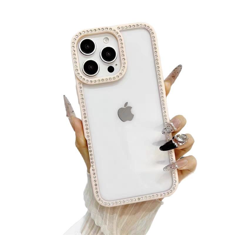 Diamond Shell Simple Ins Wind Suitable for Apple 16PROMAX Internet Celebrity Apple 15PRO All-inclusive Anti-drop Mobile Phone Case