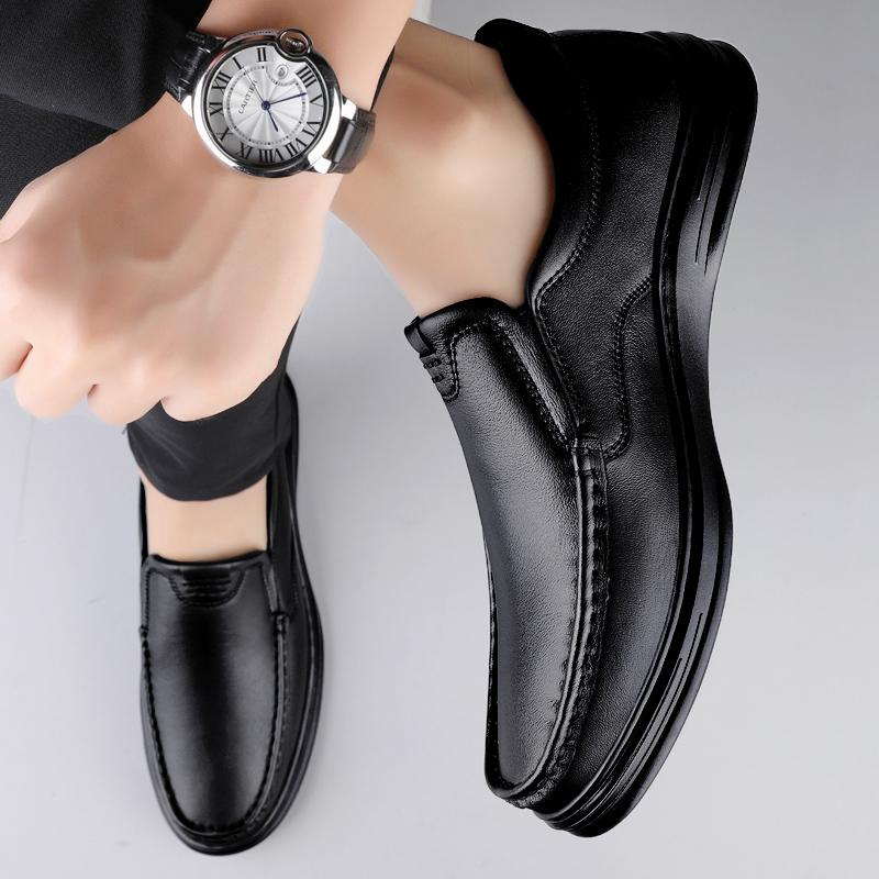 Men's Flats Classic All-match Mens Loafers Male High Quality Comfortable Dress Shoes Genuine Leather Mens Slip On Business Shoes