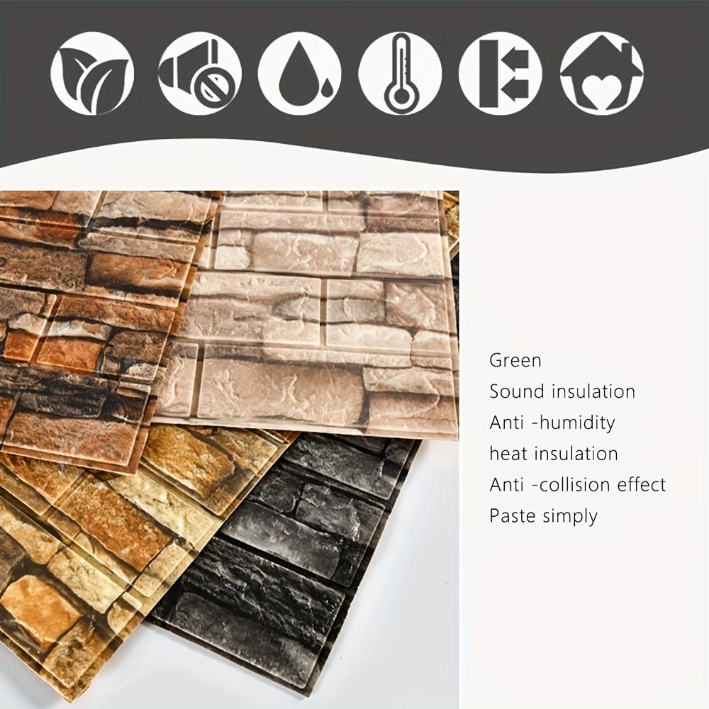 3D Wall Sticker 70cmx2m Continuous Retro Imitation Brick Wallpaper Self Adhesive Waterproof WallcoveringLiving Room Wall Decor