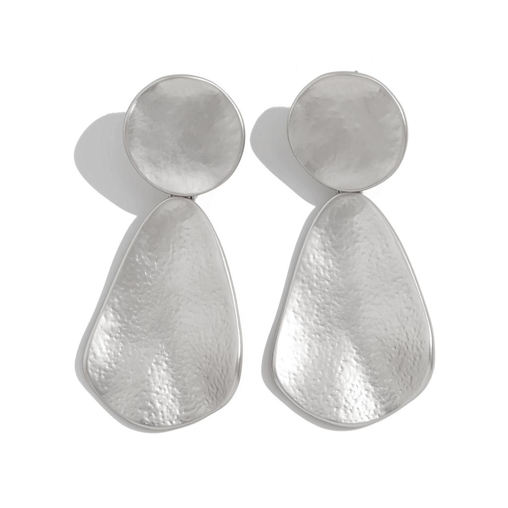 Wind Fashion Geometric Metal Ring Pendant Stud Earrings Exaggerated Irregular Water Drop Splicing Earrings