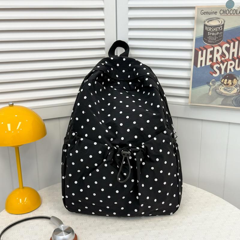 Schoolbag Korean ins style cute polka dot backpack 1011 new small fresh casual backpack student commuter schoolbag