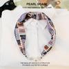 Elegant Silk Scarf with Magnetic Buckle and Pearl Necklace - Stylish Clavicle Chain for Women