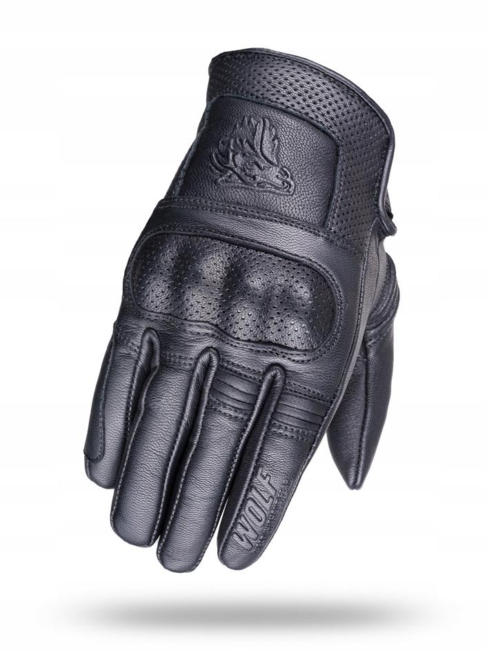 Wolf Lekkie Mocne Rękawice Motocyklowe Ze Skóry Black Xl
