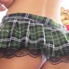 Schoolgirl Cosplay Lingerie Set Chest Tie Lace Hem Skirt Soft Schoolgirl Costume Lingerie Set for Theme Parties Green