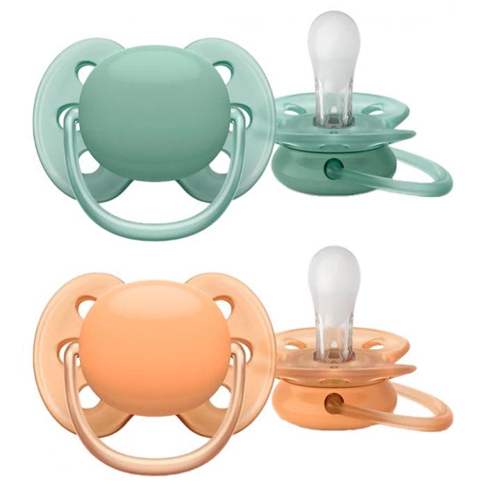 Avent Ultra Soft 2 Sucettes Orthodontiques Pour 18 Mois +