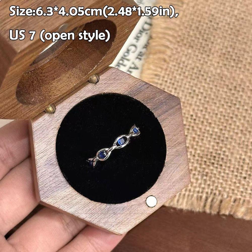 Adjustable Open Ring Sapphire Blue Women's Jewelry Fashion Evil Eye Ring  for Daily Wear and Prom