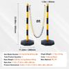 Adjustable Traffic Delineator Post Cones, 4 Pack, Traffic Safety Delineator Barrier with Fillable Base 8FT Chain, for Traffic Control Warning Parking