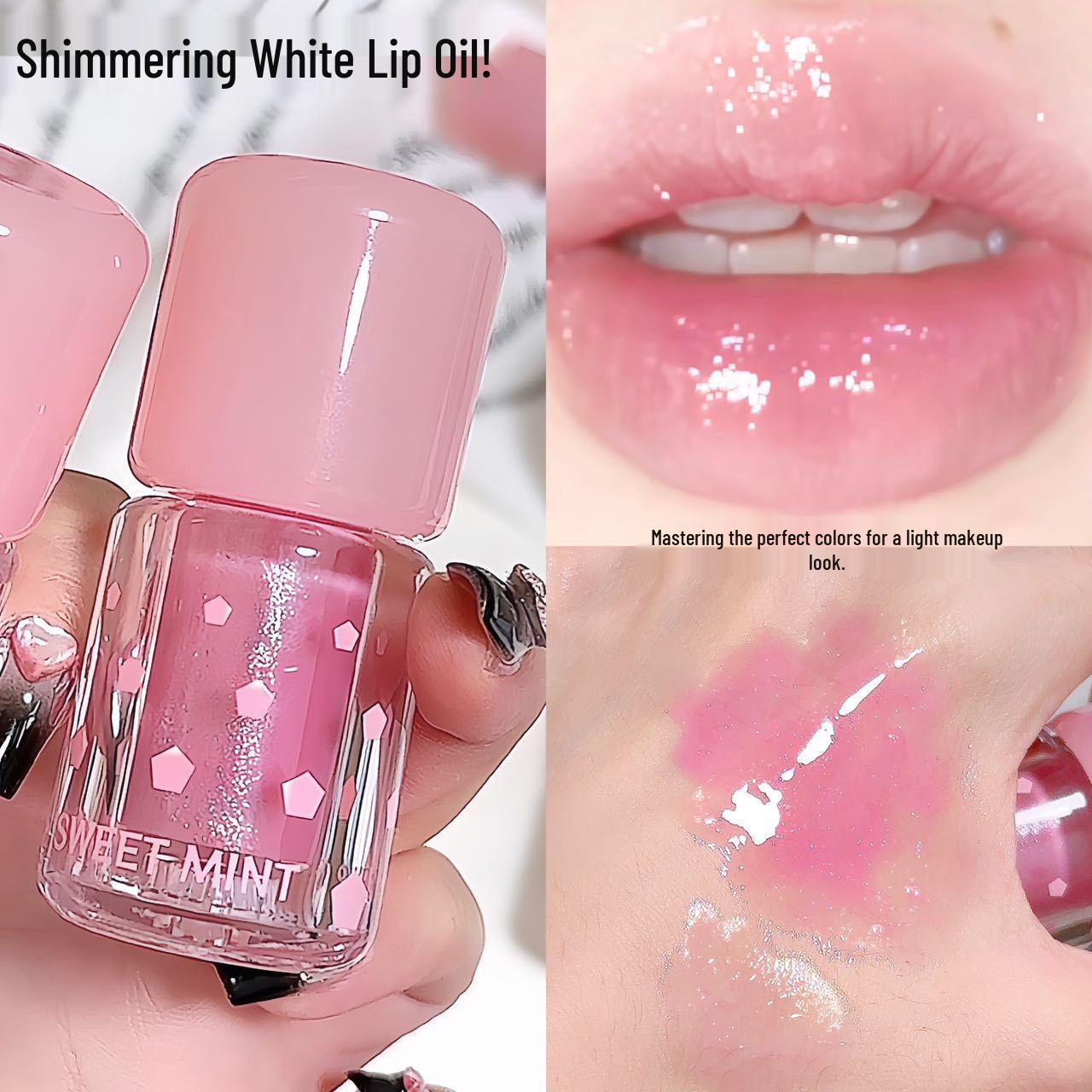 

Sweet Mint Water-Gloss Lip Balm: Moisturizing, Plumping, Natural Look Gloss for Smooth, Hydrated Lips.