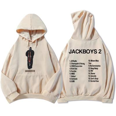 Μόδα Ανδρικά Φούτερ Άλμπουμ JACKBOYS II Εκτύπωση Φούτερ Casual Μακρυμάνικα Μπλούζες με Κουκούλα Grunge Ανδρικές Μπλούζες