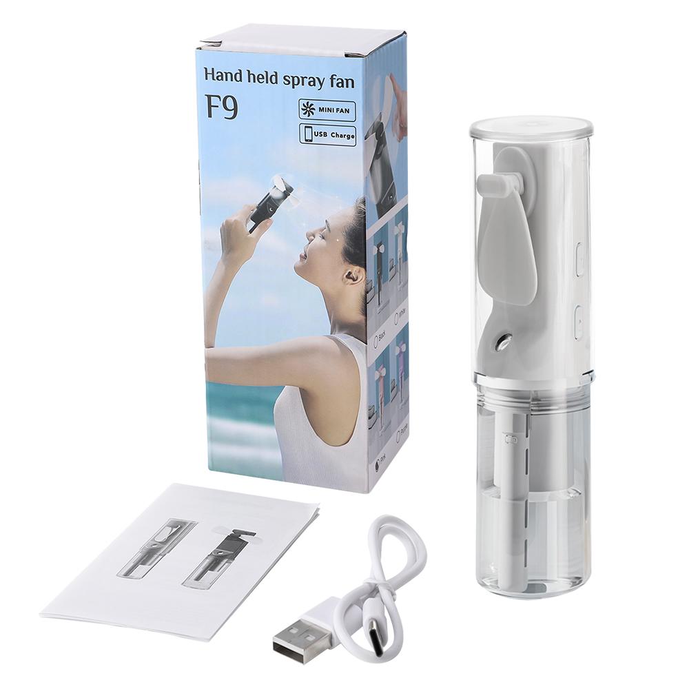 Portable Humidifier Fan Mini Handheld Mist Fan Rechargeable Small Water Spray Hand Fan Mini Face Steamer Fan Summer Cooling Fan