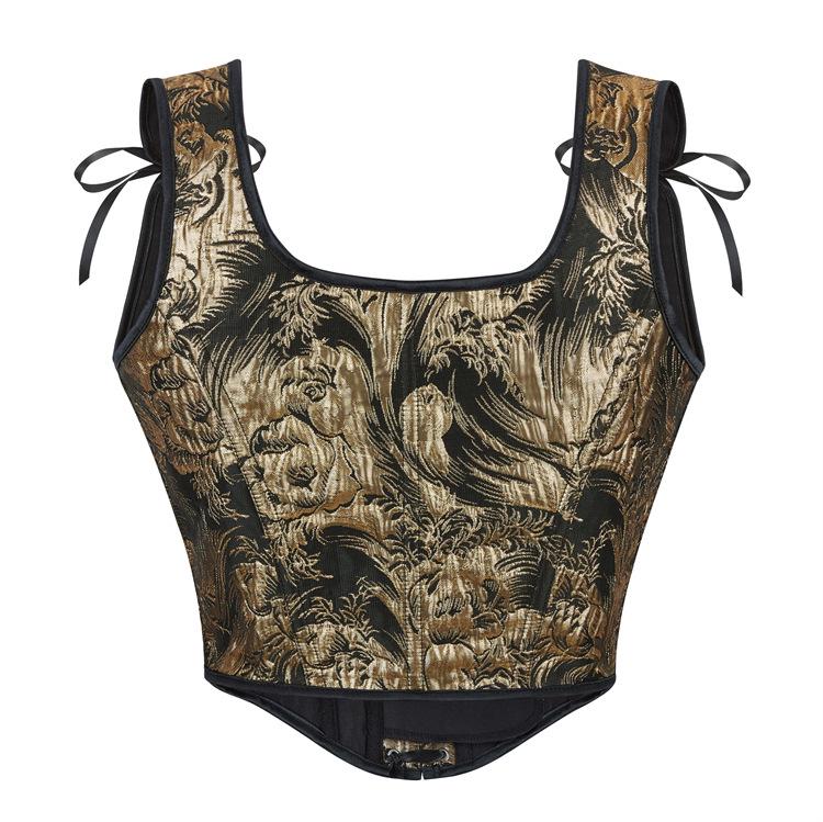 Adjustable Double-Strap Gold Bandeau Bra Shaper for Women