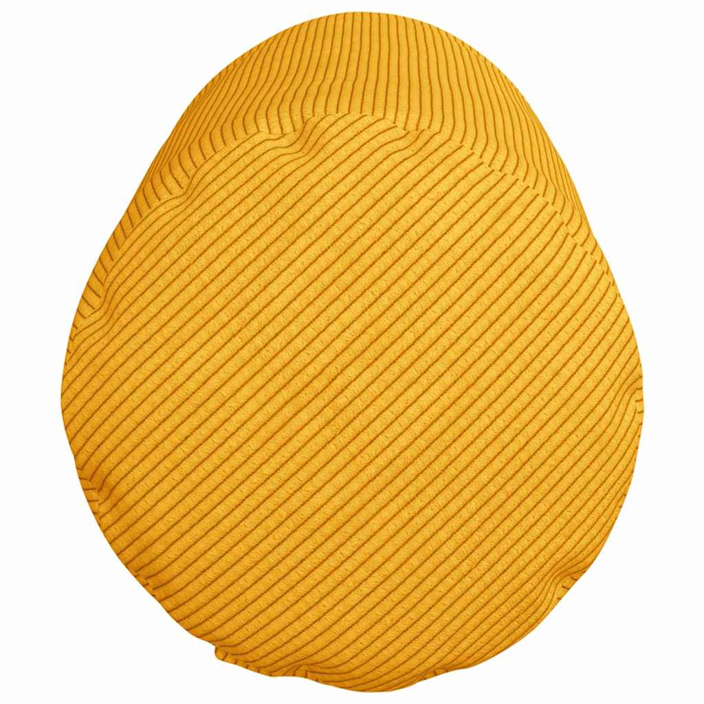 Bolster Cushions 2 Pieces Light Yellow Ø 25 x 70 cm Cord Fabric