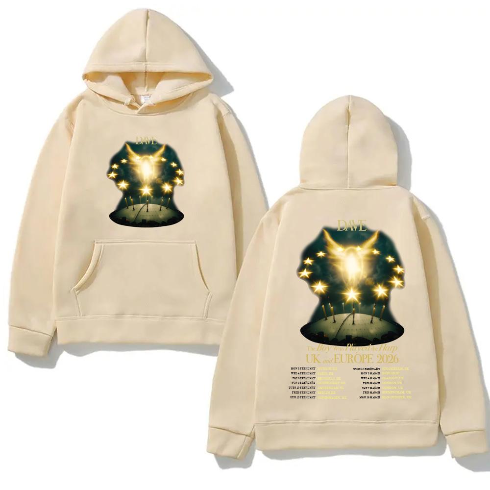 Dave The Boy Who Played The Harp New Album Tour 2026 Hoodie Graphic Print Sweatshirt Popular Clothing Sudaderas Unisex Pullovers