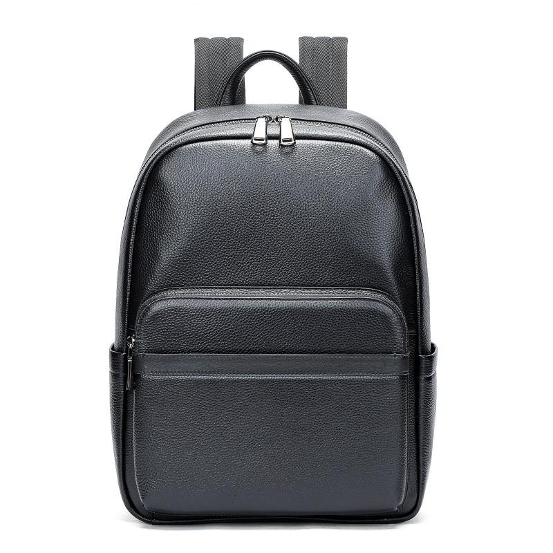 Real Cowhide Men s Genuine Leather Shoulder Bag With Layered Large Capacity Computer Business Fashionable Backpack Wholesale