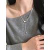 Minimalist silver love pull necklace women's high-end sense light luxury niche exquisite collarbone chain cold wind accessories
