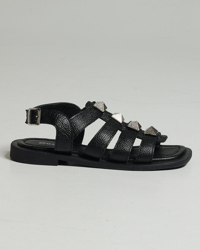 Flat Sandals Guero 652602 36 Black Leather
