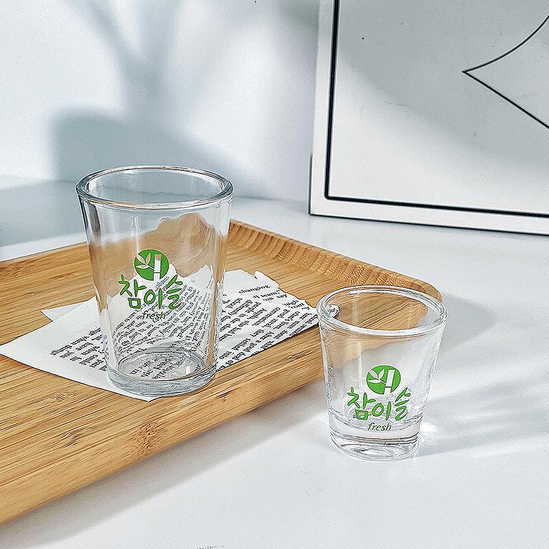 Korean Style Glass Cup Transparent Water Glass Sake Cup Red Wine Glass Beer Cup Milk Drinking Mug Juice Barware