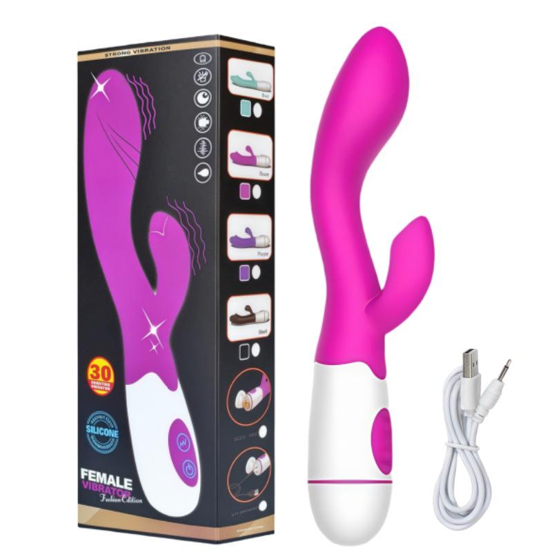 Rechargeable Silicone Dual Vibration G-Spot Vibrator for Women - Masturbation Massager