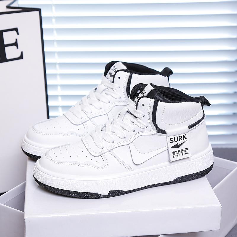 

High-top little white shoes women s 2025 new autumn and winter high street flat-bottomed women s shoes ins versatile casual sports board shoes 40