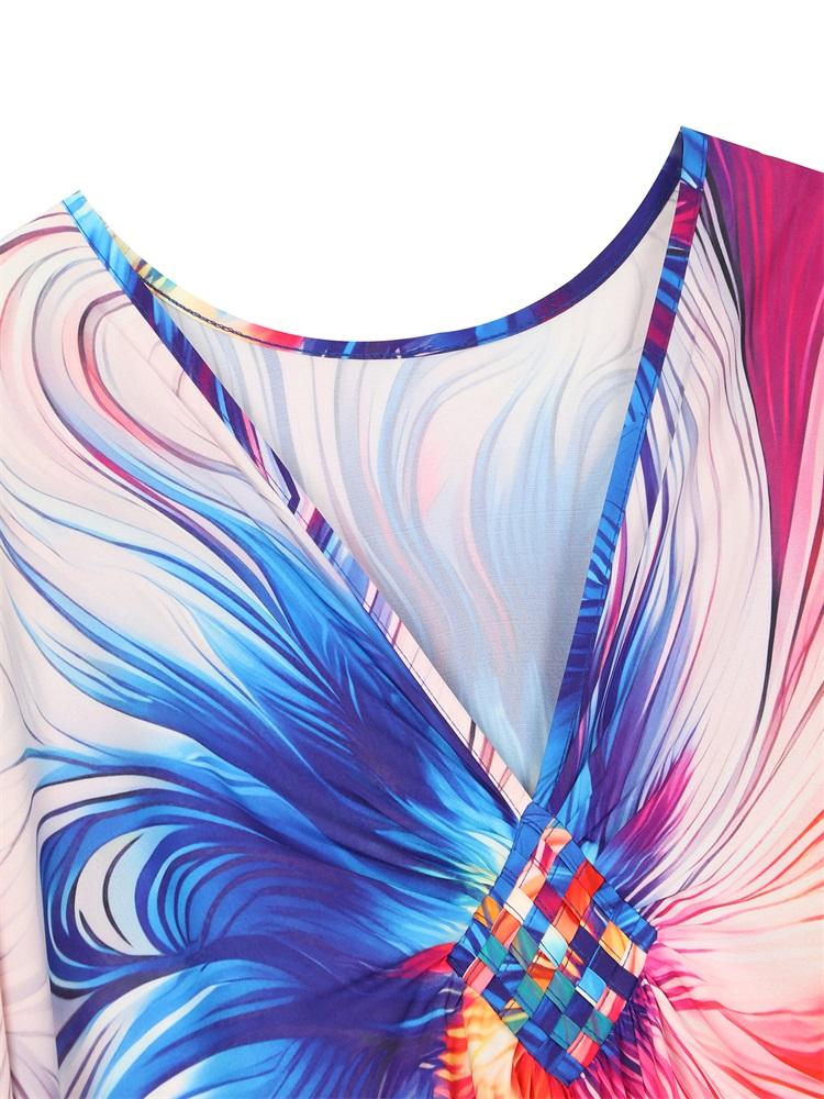 EDOLYNSA Snazzy Oversized ženy Domácí oblečení Plážové oblečení Oblečení Caftan Kaftan Plavky Přikrývky Dům Župan Župan Q1634