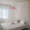 Dome Hanging Mosquito Net European Style Palace Bed Curtain Punch-free Installation Mosquito Net Simple Fur Ball Girl Bed Curtai