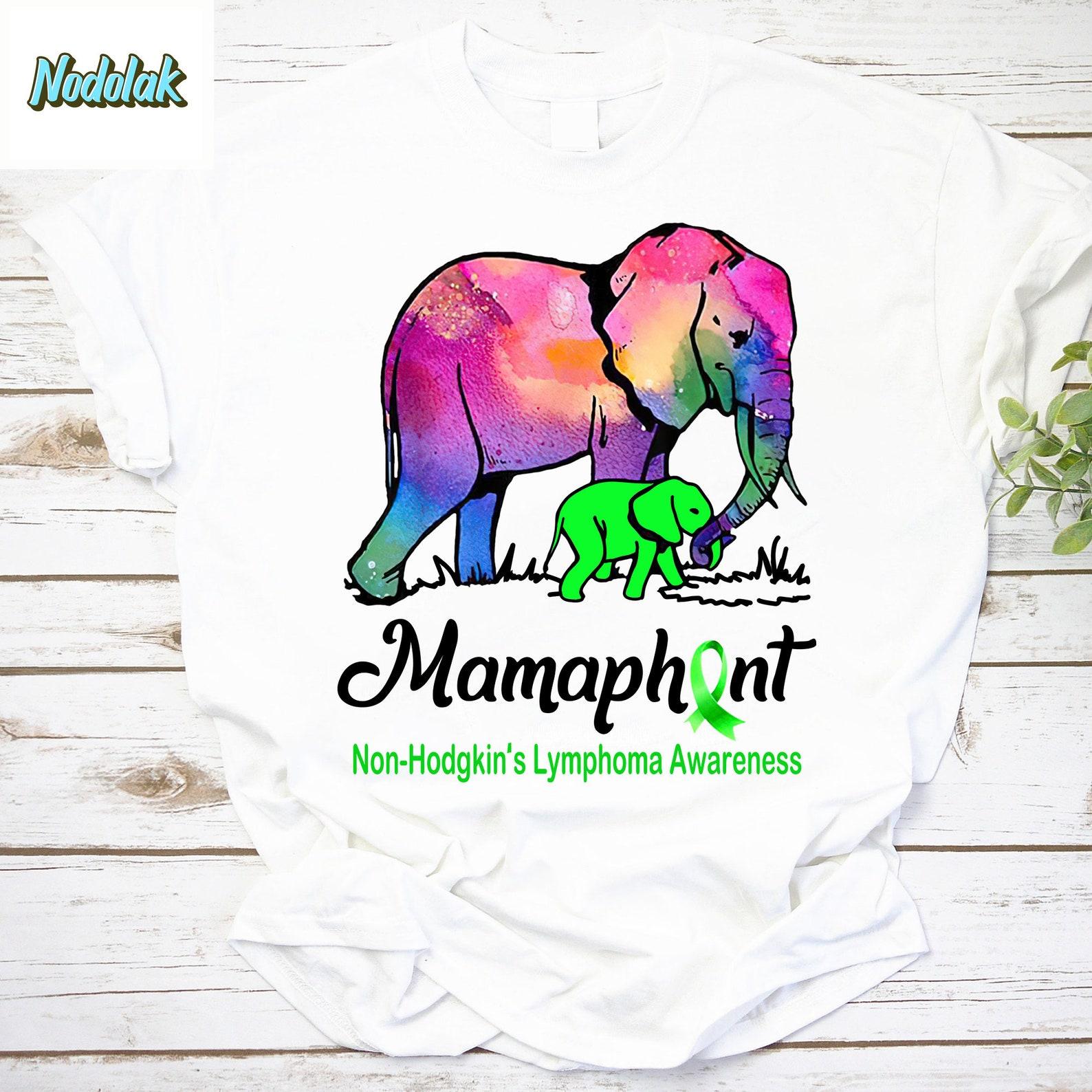 Non Hodgkin’s Lymphoma Mom Elephant Mamaphant Non Hodgkin’s Lymphoma Awareness Unisex Vintage T-Shirt, For Elephant Lover Shirt S