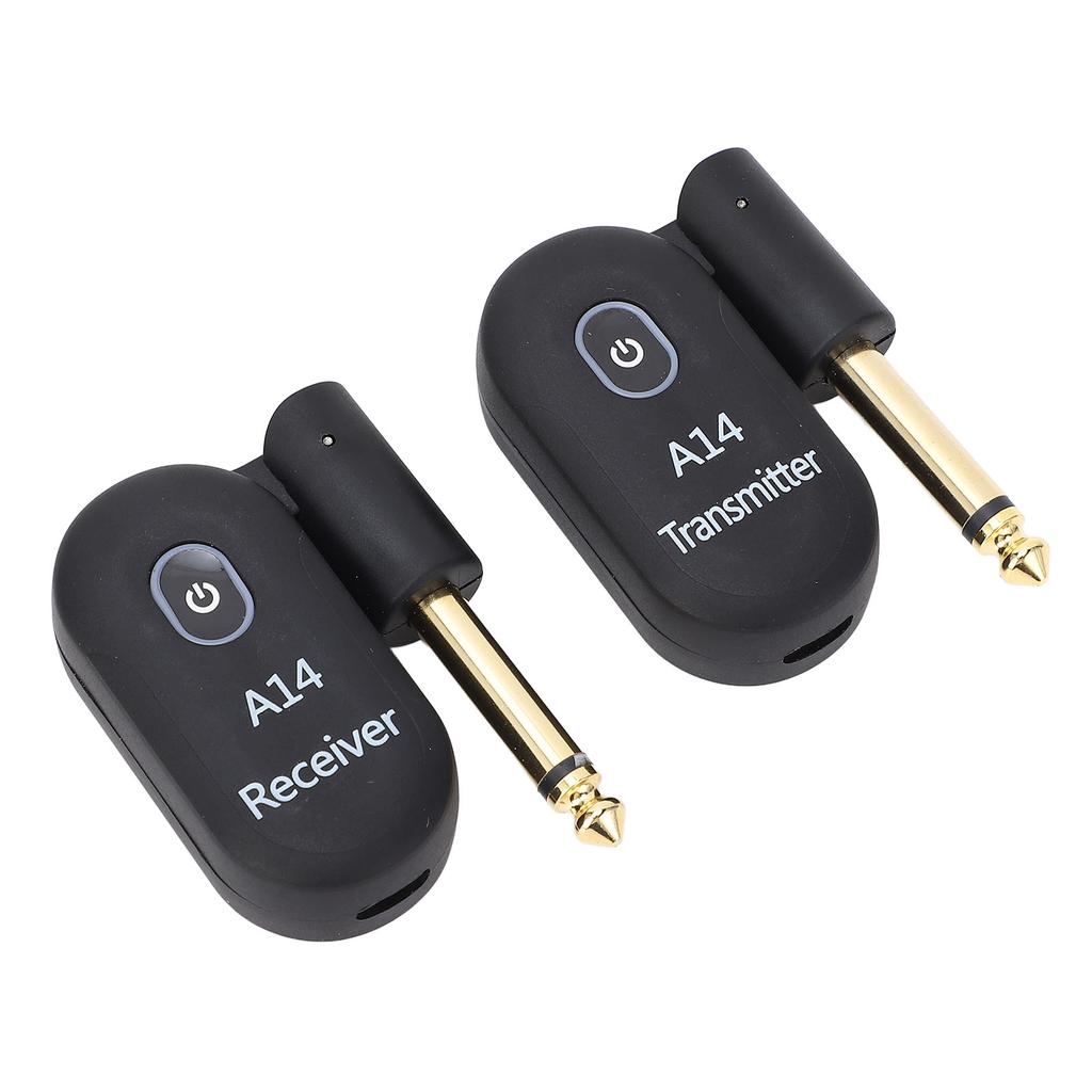 Sistema Inalámbrico para Guitarra 2.4GHz USB Transceptor Receptor Eléctrico Alcance 100 pies A14 para Bajo Violín con Jack de 6.35mm