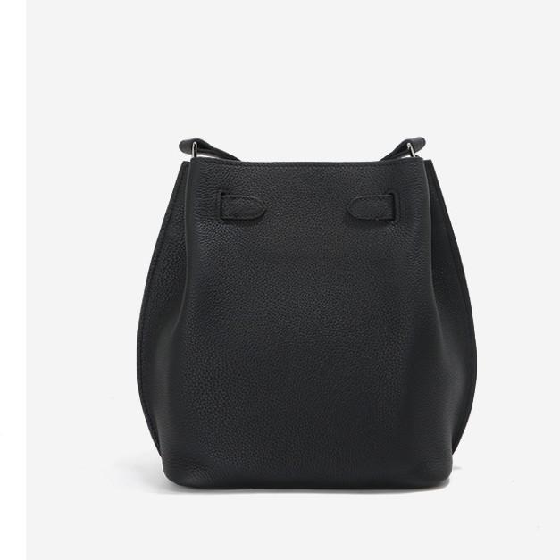 Togo First Layer Cowhide Kelly Bucket Bag Large Capacity Leather Messenger Tote Bag Women's High-end Single Shoulder Armpit Bag