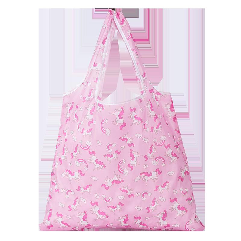 Eco-Friendly Large Capacity Foldable Tote Bag with Logo Print - Creative and Portable Design