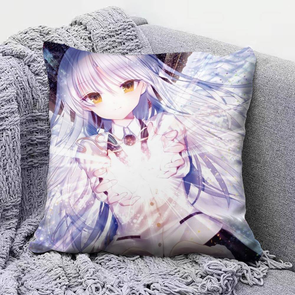 Angel Beats Anime Girl Cute Yui Kanade  Home Sofa Cushion Covers and Aecorative Custom Pillow Covers