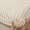 1PC Solid Color Thick Faux Rabbit Fur Mattress Cover Autumn Winter Warm Velvet Mattress Protector Fluffy Soft Plush Fitted Bed Sheet