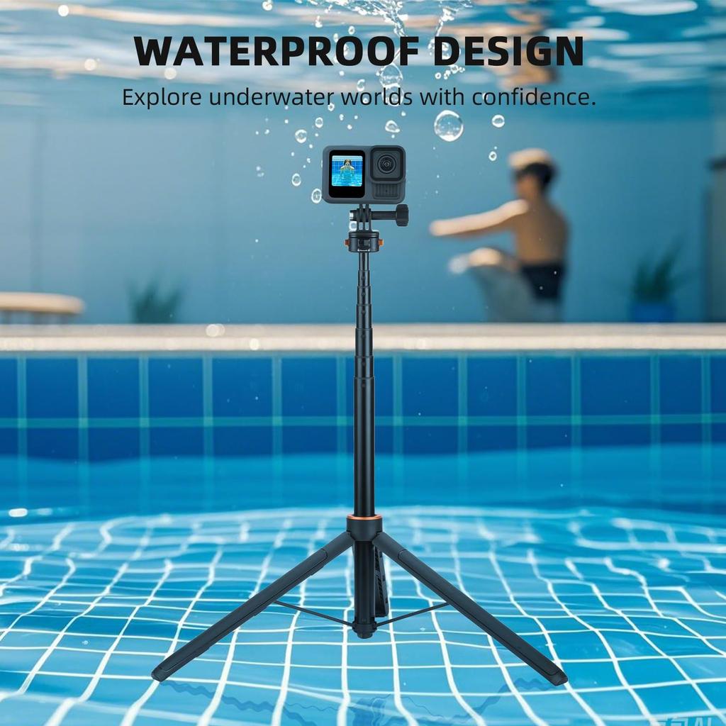 162CM Selfie Tripod Stand for Action Camera with Quick Release Inch Extendable Pocket Tripod for DJI Osmo Pocket 5 Insta360 AKASO DSLR Lightweight