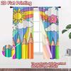 1pc 2D Flat Photography Backdrop Background Banner Colorful Pencils and 100% Polyester Family Party Use for Holiday Decorations
