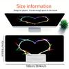 1pc Large Gaming Mouse Pad, UV Reactive Non-Slip Desk Mat, Washable PolyesterHeart, Neon, SpectrumComputer Pad with Vibrant Game Machine Pri