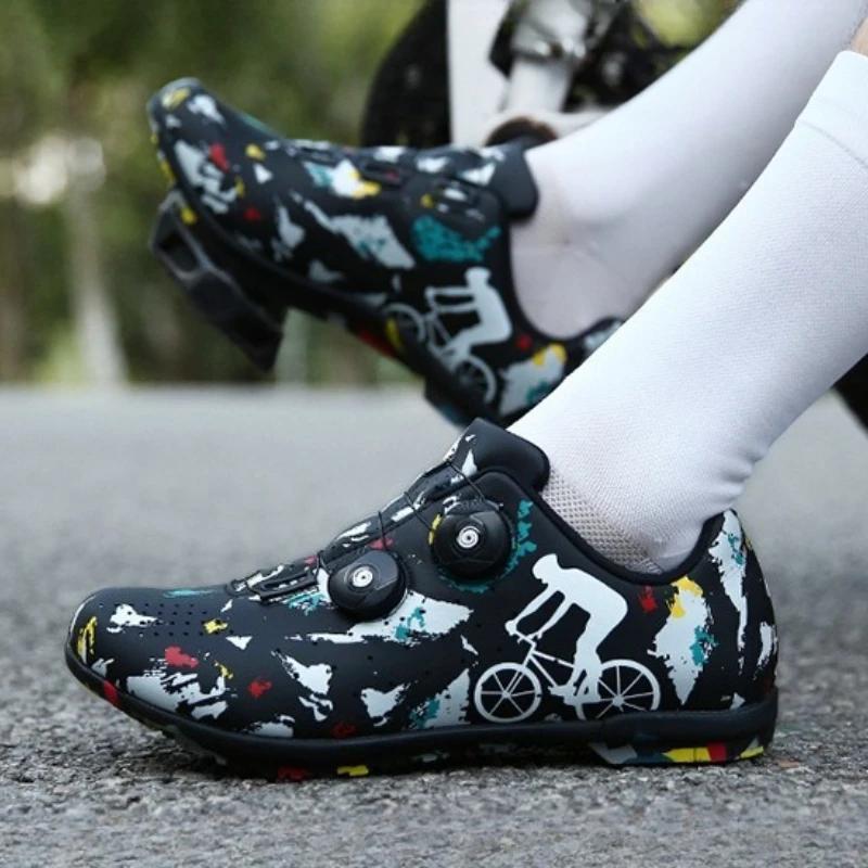 Fashion Cycling Shoes MTB Outdoor Sports Self-Locking Road Bike Sneakers Men Racing Women Bicycle Mountain SPD Flat Cleat Shoes