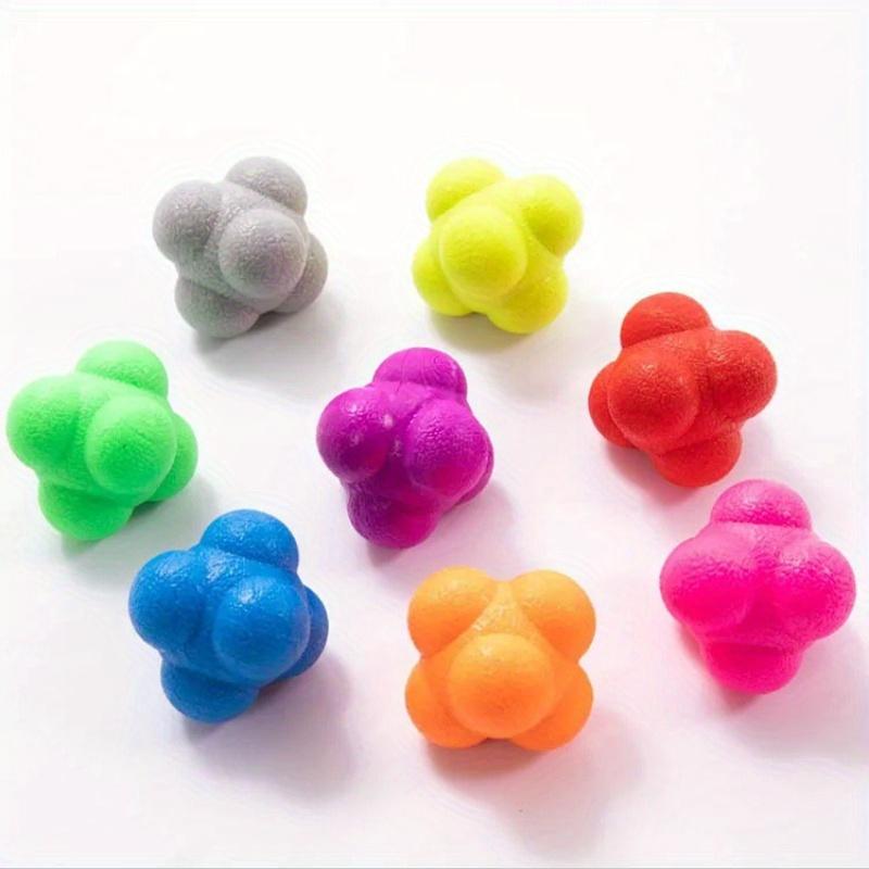 1pc Hexagonal Reaction Ball Silicone Agility Coordination Reflex Exercise Sports Fitness Training Ball