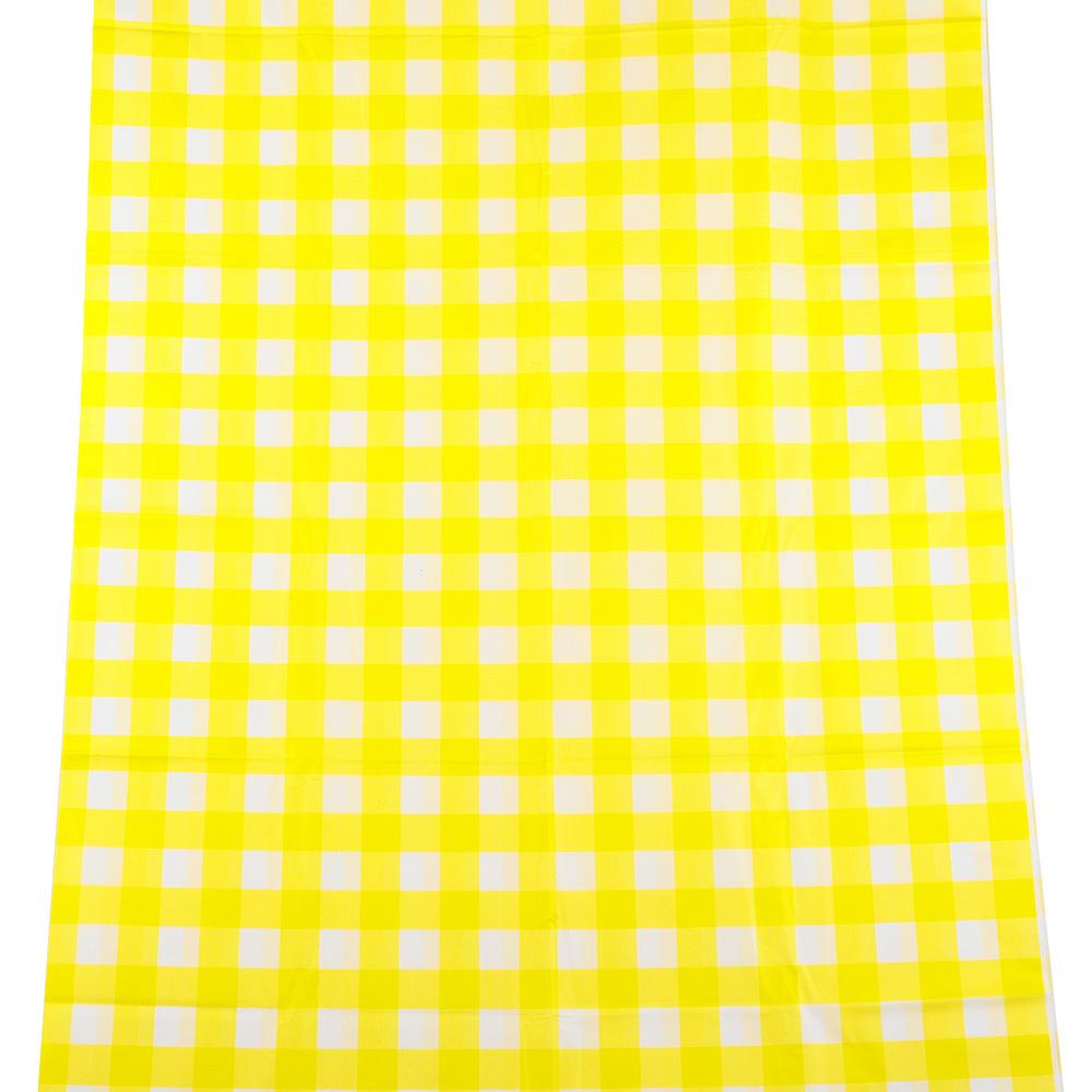 2 Pack Yellow and White Gingham Tablecloth 54 X 108 Inches Plastics Desktop Decoration Rectangle Waterproof & Wrinkle