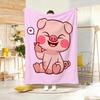 Cartoon Character PPinkS PigS Throw Lightweight G Flannel Blanket Soft Skinfriendly for Summer Cooling