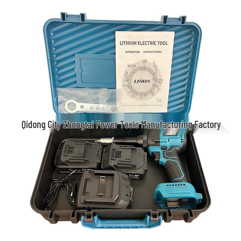 Portable Rechargeable Lithium Battery Rivet Gun, Industrial-Grade for Household Use