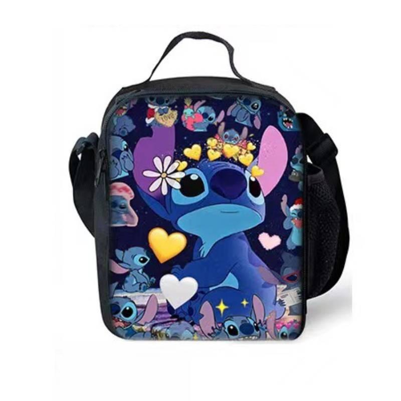 Stitch Lunch Bag With Polyester Material For School Daily Use And Lightweight Carrying